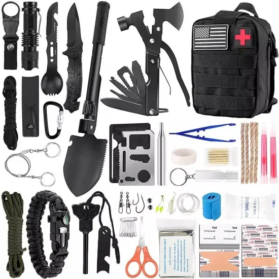 Firstime Tactical Bag: 198-Piece SOS Emergency Survival Kit for Outdoors