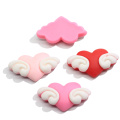 Resin Love Heart Wings Charms Pink Red Flat Back Heart Cabochon Beads DIY Craft for Phone Case Handmade Decoration