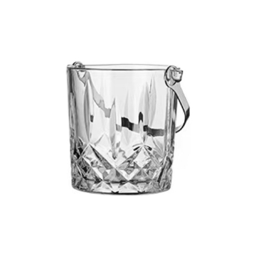 Custom Engraved Metal Ice Bucket with Handle and Crystal Design - Factory Wholesale