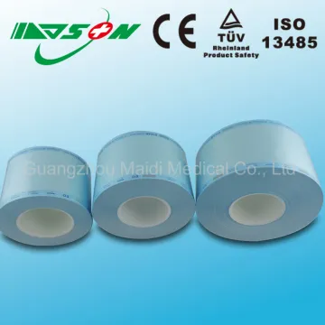 Medical heat sealing sterile plat pouches roll