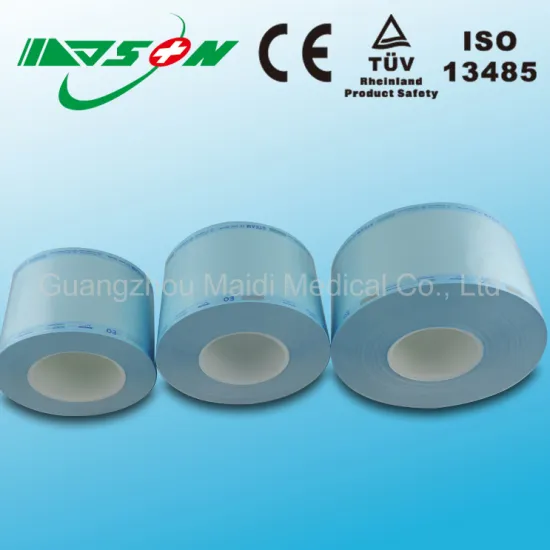 Medical heat sealing sterile plat pouches roll