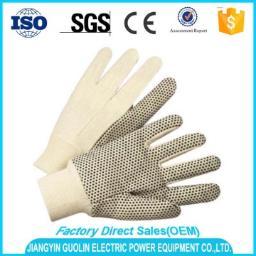 cut resistant pvc dotted knitted working gloves with en388