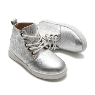 Leather High Top Children Ankle Boots