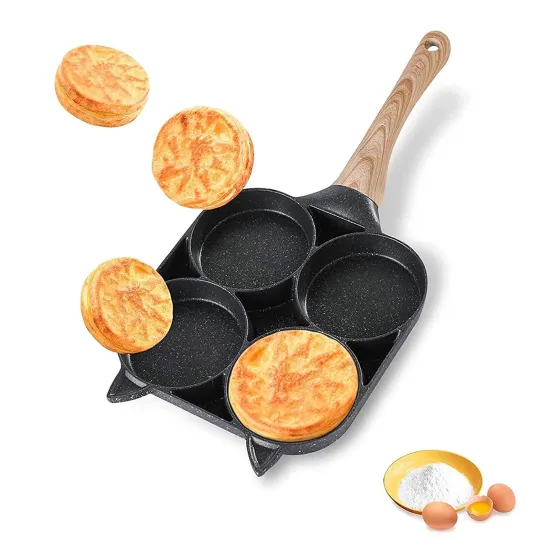 Four Hole Egg Poacher Pan with Non-Stick Coating: Universal Breakfast Cooking Solution