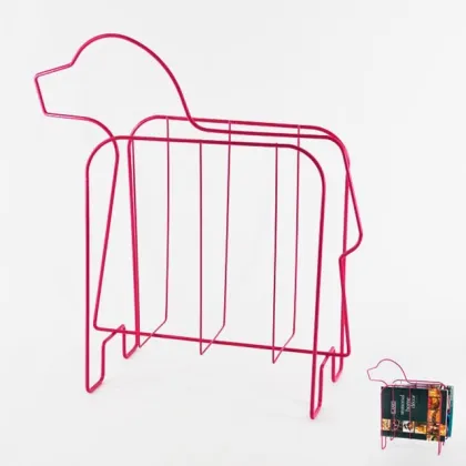 Design Blue Metal Wire Elephant Shape Magzine Rack