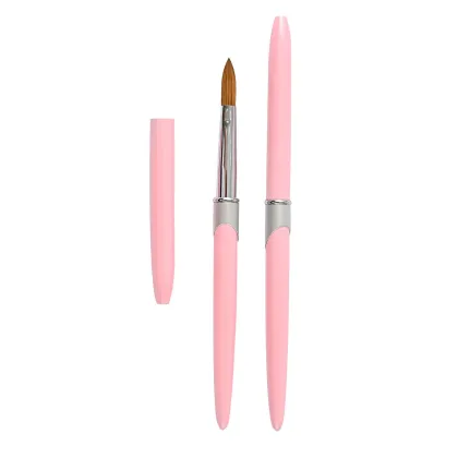 Qianya High Quality Pink Crimped Acrylic Nail Paint Brush