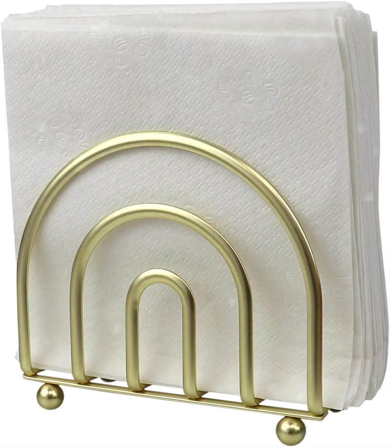 Suporte de guardanapo de metal decorativo moderno