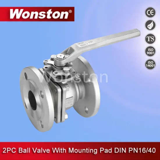 2PC Flange Ball Valve with ISO5211 Mounting Pad DIN Pn16/Pn40