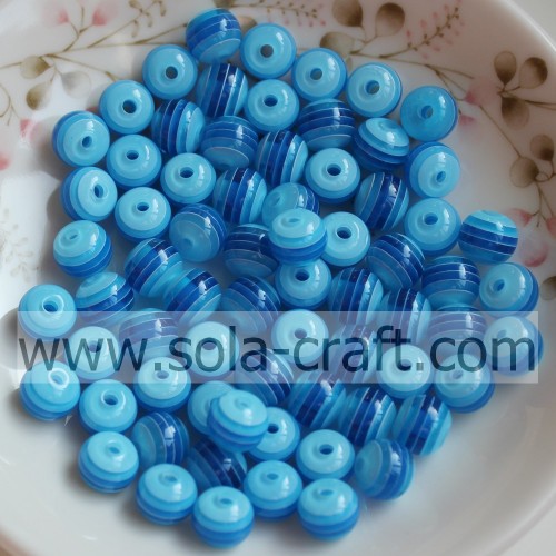 Wholesale Resin Striped Round Spacer Loose Beads