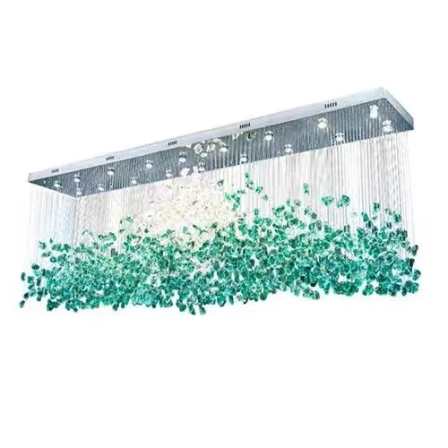 Customized Modern Luxury Green Glass Stone Chandelier Murano Glass Pendant Light