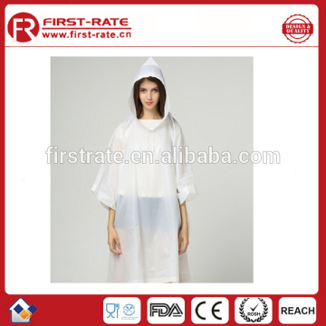 White PEVA rain coat