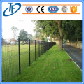 dark green, square post welded wire mesh fence