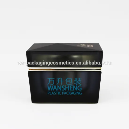 Cosmetic Luxury Packaging Square Black Frosted Jar 100g