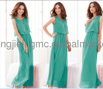 summer women\'s bohemian dress chiffon dress holiday beach dress