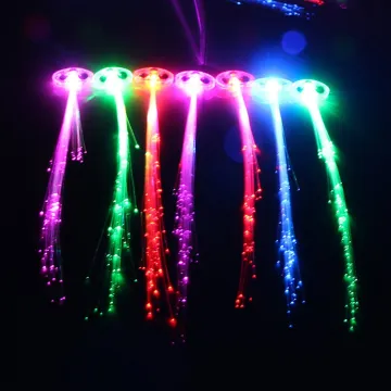 1pcs Flashing Fiber Optic Hair Braid Light Up Glow Party Favors Supplies Barrettes Accessories Luminous Toys