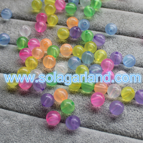 Perles d&#39;entretoise rondes en acrylique de couleur de mélange de 10MM perles de bracelet en plastique de breloques