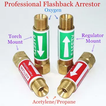 Flashback Arrestor Check Valve Flame Buster 9/16" 3/8" M16 for Acetylene Propane Gas Blowtorch Welding Gun Cutting Torch