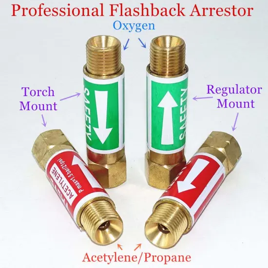 Flashback Arrestor Check Valve Flame Buster 9/16" 3/8" M16 for Acetylene Propane Gas Blowtorch Welding Gun Cutting Torch