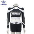 Lielisks rhinestones Lycra White Cheer Uniform