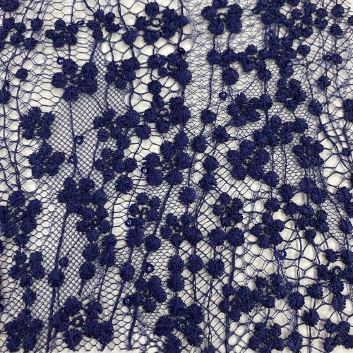 Circle Dot Embroidery On Poly Lace Fabric