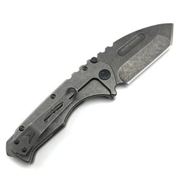 Stonewash Pocket Knife Spring Assised Knife with Clip