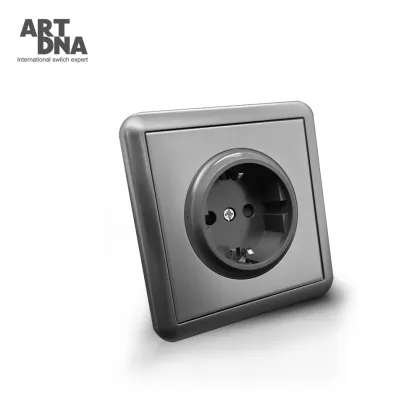 German Metallic Grey Kitchen Schuko Plug 16A Wall Socket