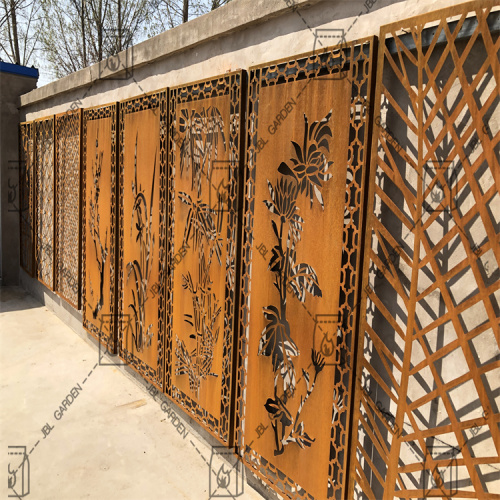 Combinazione schermi di privacy decorativi in ​​acciaio corten