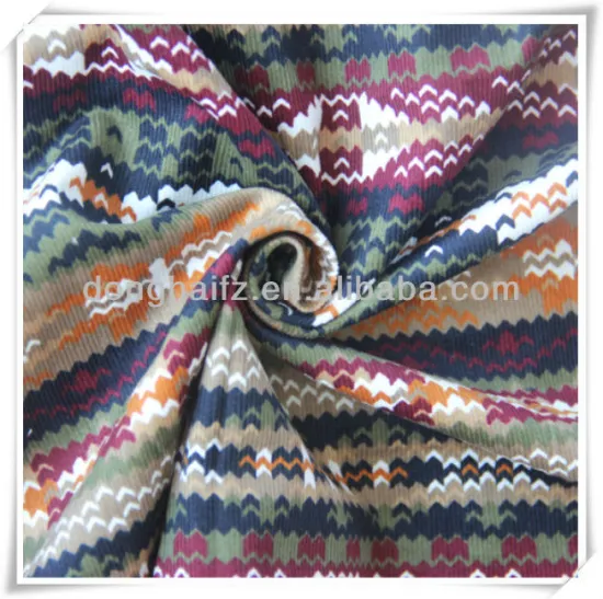 fashion cotton printed corduroy fabric
