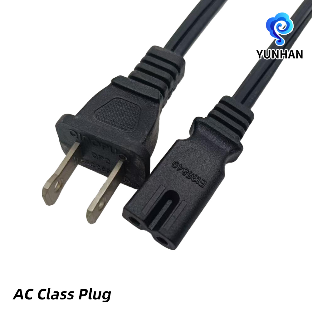 Kabel Daya IEC dua pin terpolarisasi Amerika