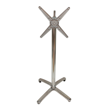 Polished Die Cast Aluminum 4 Leg Foldable Height Adjustable Table Base D680X1080mm Outdoor Commercial Furniture