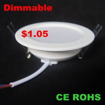 Cheap price $1.05 5w dimmable led downlight with PF>0.95