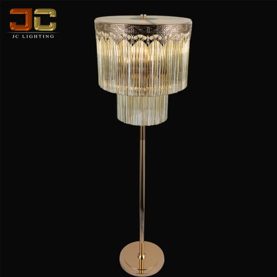 European Contemporary Glass Crystal Floor Lamp for Hotels