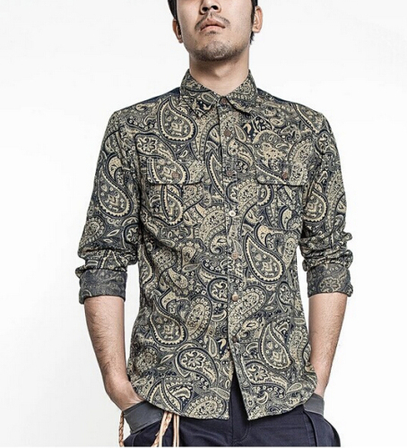 Camisa estampado paisley de los hombres