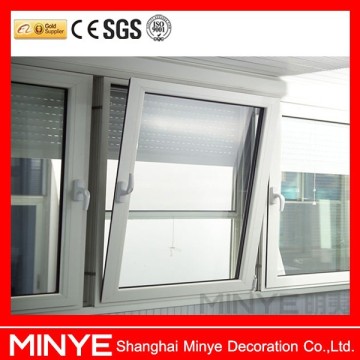 PVC profile hung window with shutter/top hung window/electric shutter