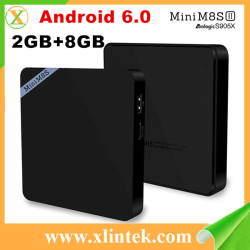 New Deneration amlogic s905X tv box 2gb ram Mini M8SII android 6.0 tv box support old crt 3d tv box