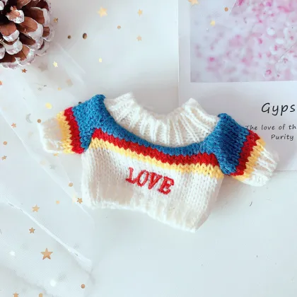 Adorable 20cm K-Pop Doll Clothes and Accessories: Cute Cartoon Sweaters and Doll Wear
