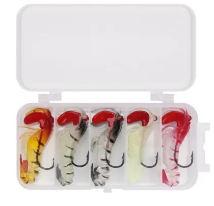 China Price New Arrival Soft Plastic Prawn Fishing Lure 9cm 13g Single Hook Multi-Sections TPR Shrimp Bait