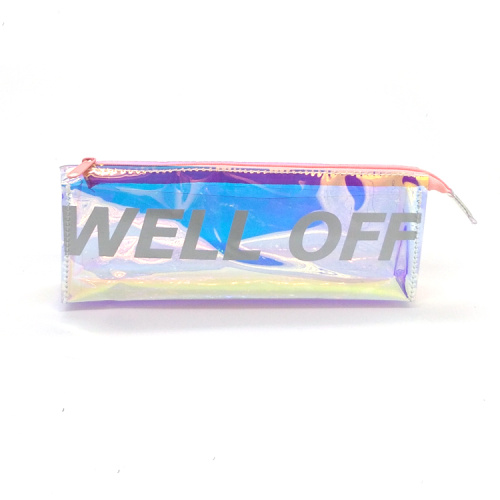 China Custom fashionable waterproof cute laser plastic pencil case Supplier