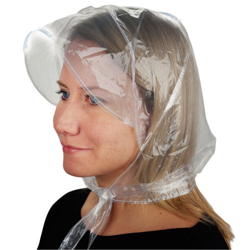 0.04mm PE disposable rain hood