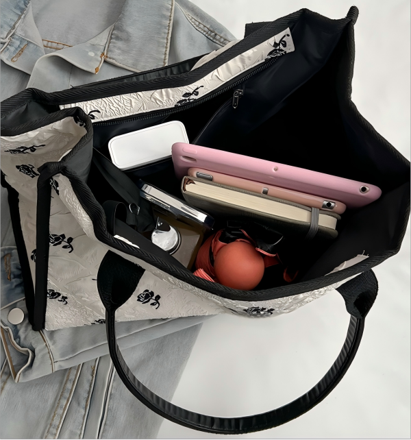 Large-capacity women's canvas shoulder bag
