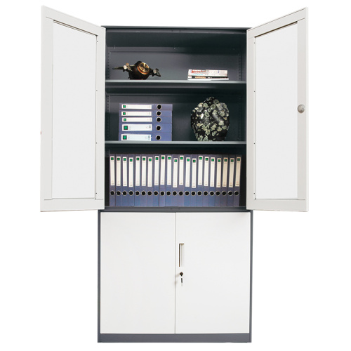 Black Steel Office Storage Cabinets with Glass Door