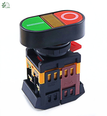 22mm 24V 36V 48V 110V 220V 380V ON/OFF START STOP 1 NO NC APBB-22N Momentary Push Button Switch With LED yellow Lamp
