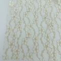 Tessuto di pizzo floreale in nylon con filo metallico