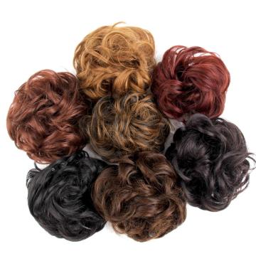 AliLeader Wholesale Price Hair Accessories 10 Colors Synthetic Hair Bun With Elastic Band