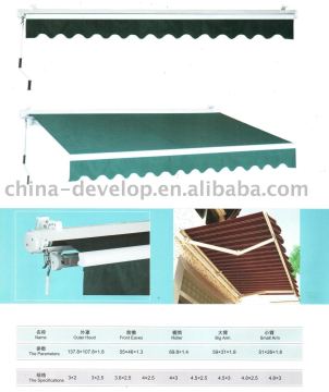 Half cassette type retractable awning / tent / canopy