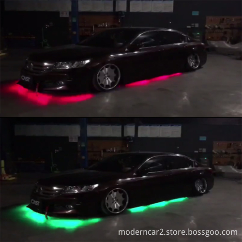 4Pcs APP Remote Voice Control Car LED Chassis Flexible Strip RGB Underbody Glow Light