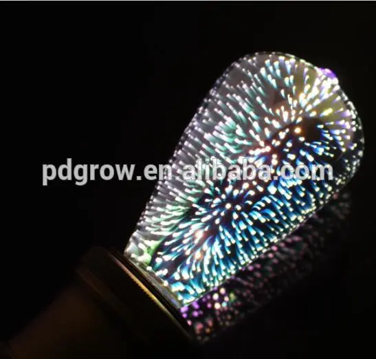 Color Changing ST64 Fireworks decoration 3D LED bulbs Led Christmas Fireworks Light Outdoor Led Chasing Christmas Lights