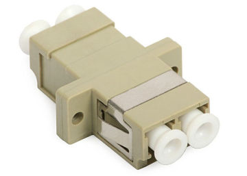 Duplex Lc Mm Fiber Optical Adapter With Beige Color For Fttx Distribution