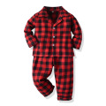 Children's Pajamas Red Black Plaid Christmas Style