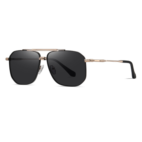Men Double Bridge Square Sunglasses